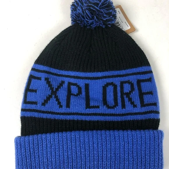 TNF The North Face Reversible Logo Scarf NWT Bold 2 Tone Design & PomPom Beanie - Picture 6 of 13